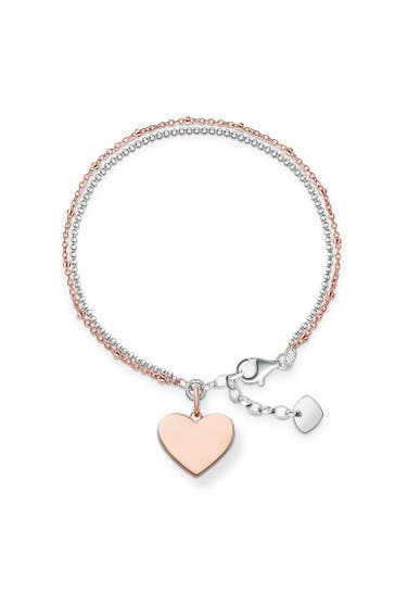 THOMAS SABO Armband 925er Sterlingsilber; 750er Roségold Vergoldung roségoldfarben,silberfarben
