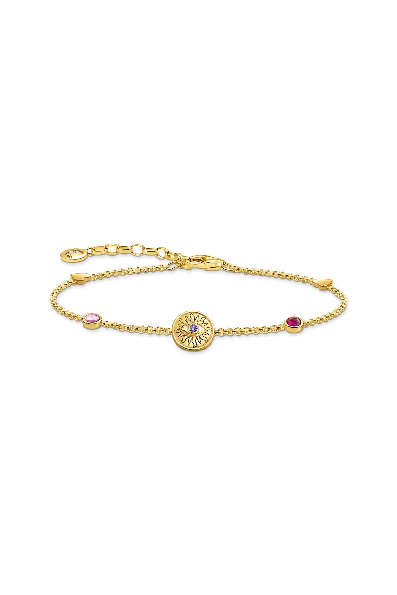 THOMAS SABO Armband 750 Gelbgold Vergoldung, 925 Sterlingsilber gelbgoldfarben,weiß,pink,violett,rot, Bild 1