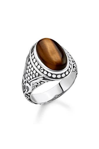 THOMAS SABO Ring 925er Sterlingsilber, geschwärzt silber-braun