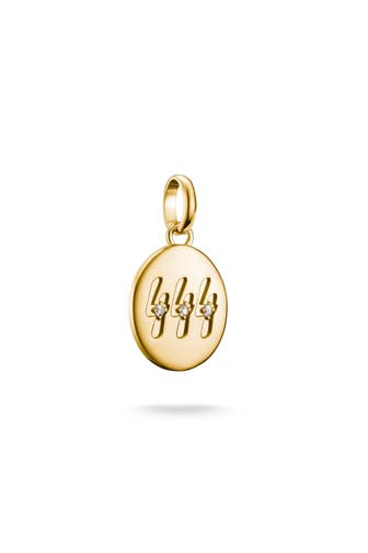 THOMAS SABO Charm-Anhänger Engelzahl 444 mit Steinen Connect vergoldet 18k Vergoldung, Recyceltes 925 Silber