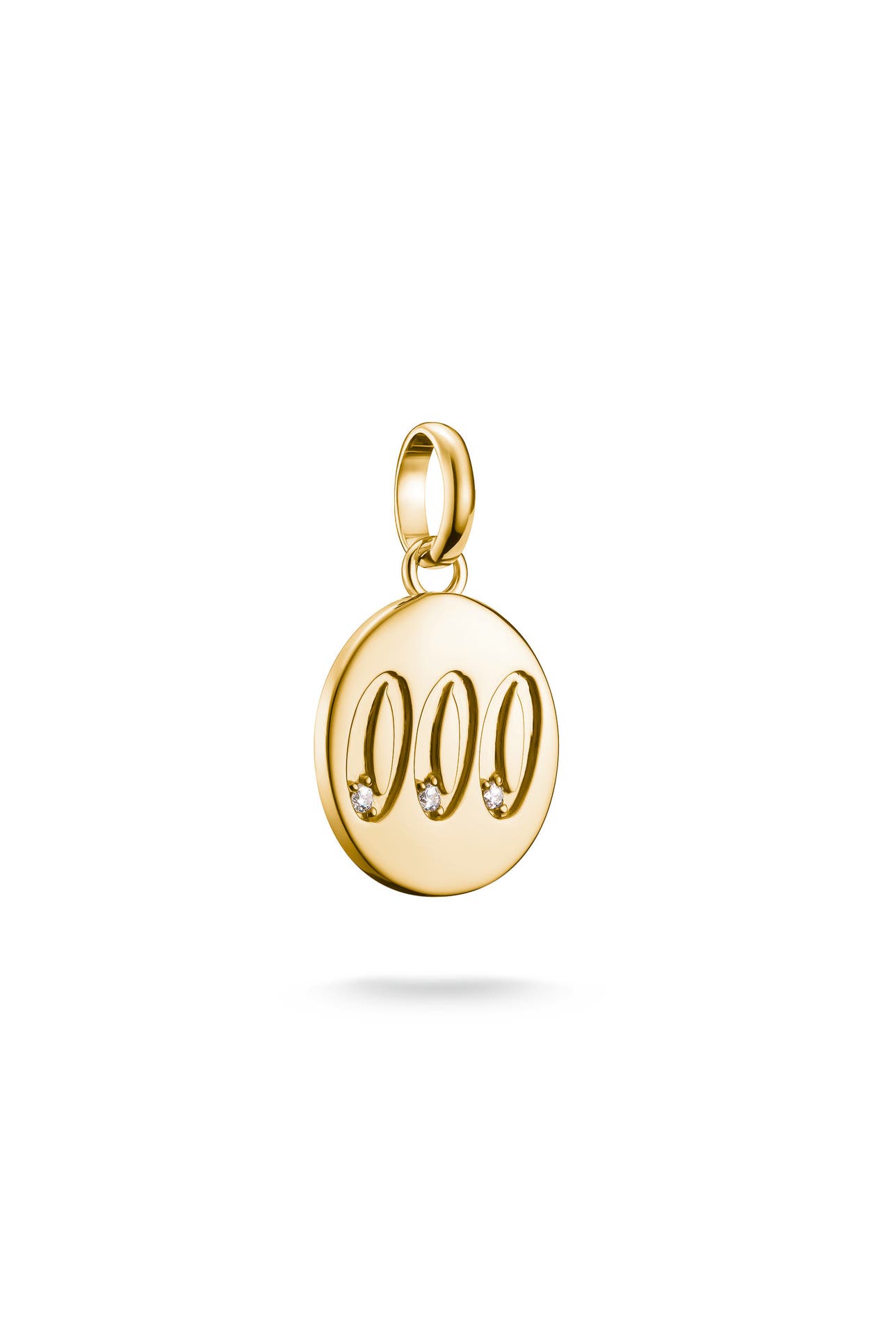 THOMAS SABO Charm-Anhänger Engelzahl 000 mit Steinen Connect vergoldet 18k Vergoldung, Recyceltes 925 Silber, Bild 1