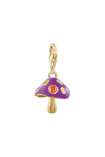 THOMAS SABO Charm-Anhänger bunter Pilz vergoldet Recyceltes 925 Silber, 18k Vergoldung, Kaltemail