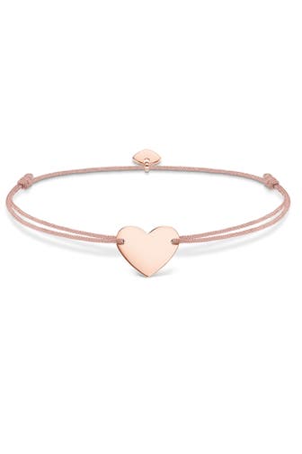 THOMAS SABO Armband 750 Roségold Vergoldung, 925 Sterlingsilber, Nylon beige,roségoldfarben