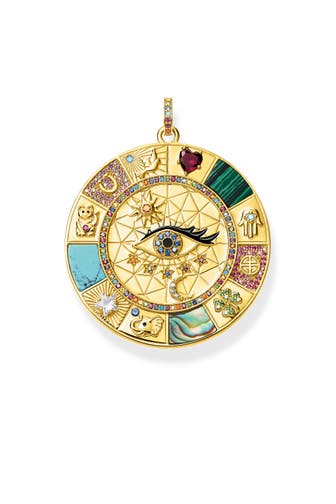 THOMAS SABO Anhänger Amulett magische Glückssymbole 925 Sterlingsilber, 750 Gelbgold Vergoldung, Kaltemail