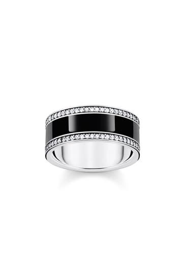 THOMAS SABO Ring 925 Sterlingsilber, geschwärzt, Kaltemail silberfarben,weiß,schwarz