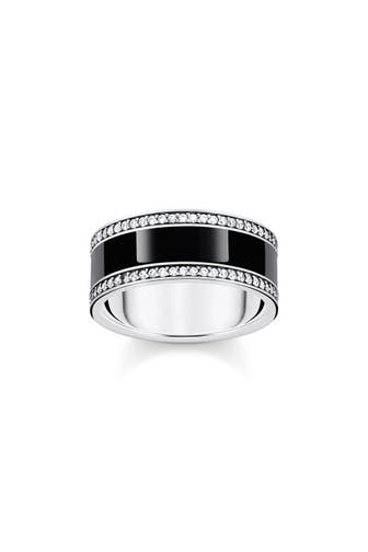 THOMAS SABO Ring 925 Sterlingsilber, geschwärzt, Kaltemail silberfarben,weiß,schwarz