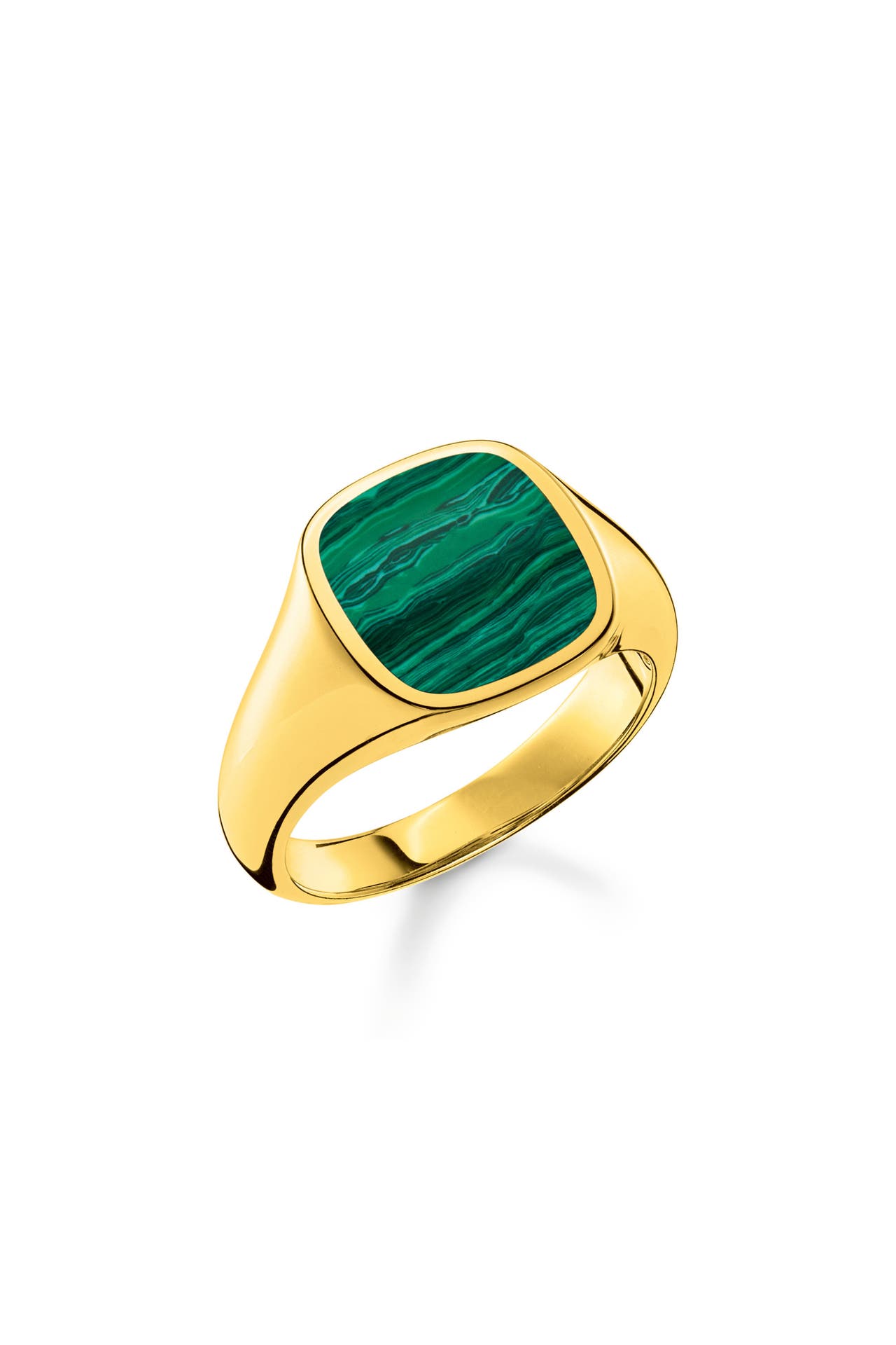 THOMAS SABO Ring klassisch grün-gold 925 Sterlingsilber, 750 Gelbgold Vergoldung, Bild 1