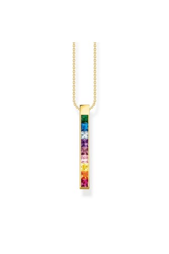THOMAS SABO Kette 925 Sterlingsilber, 750 Gelbgold Vergoldung gelbgoldfarben,grün,hellblau,violett,pink,gold,orange,rot,dunkelblau
