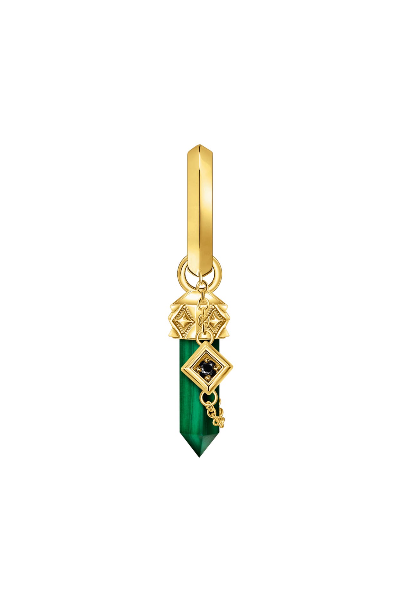 THOMAS SABO Ohrringe 925 Sterlingsilber, 750 Gelbgold Vergoldung gelbgoldfarben,schwarz,grün, Bild 1