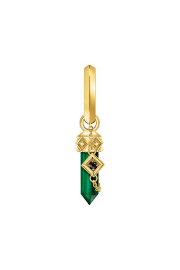 THOMAS SABO Ohrringe 925 Sterlingsilber, 750 Gelbgold Vergoldung gelbgoldfarben,schwarz,grün