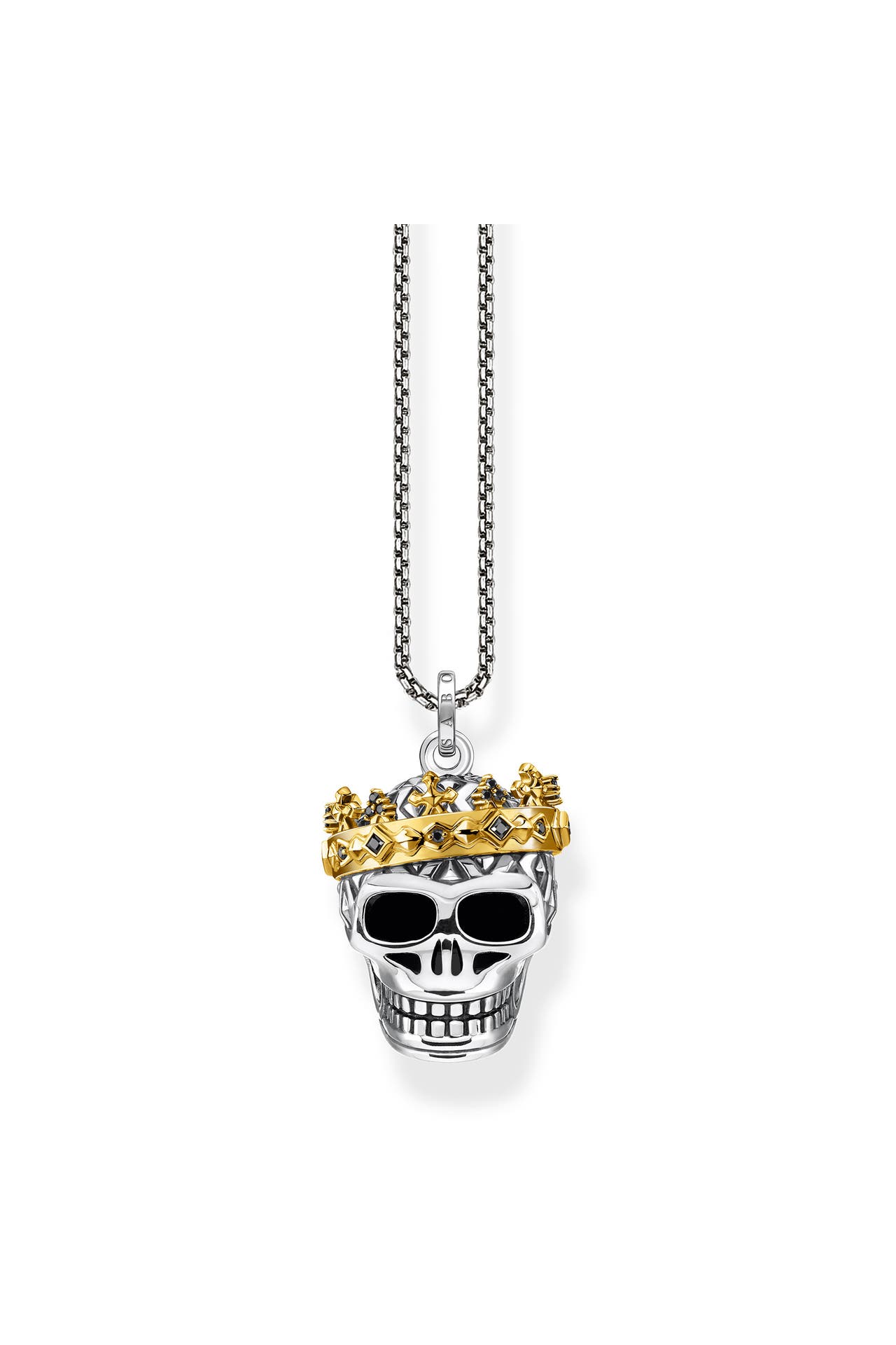 THOMAS SABO Kette 925 Sterlingsilber, geschwärzt, 750 Gelbgold Vergoldung schwarz,gelbgoldfarben,silberfarben, Bild 1