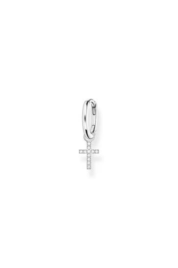 THOMAS SABO Einzel Creole mit Kreuz Anhänger silber 925 Sterlingsilber