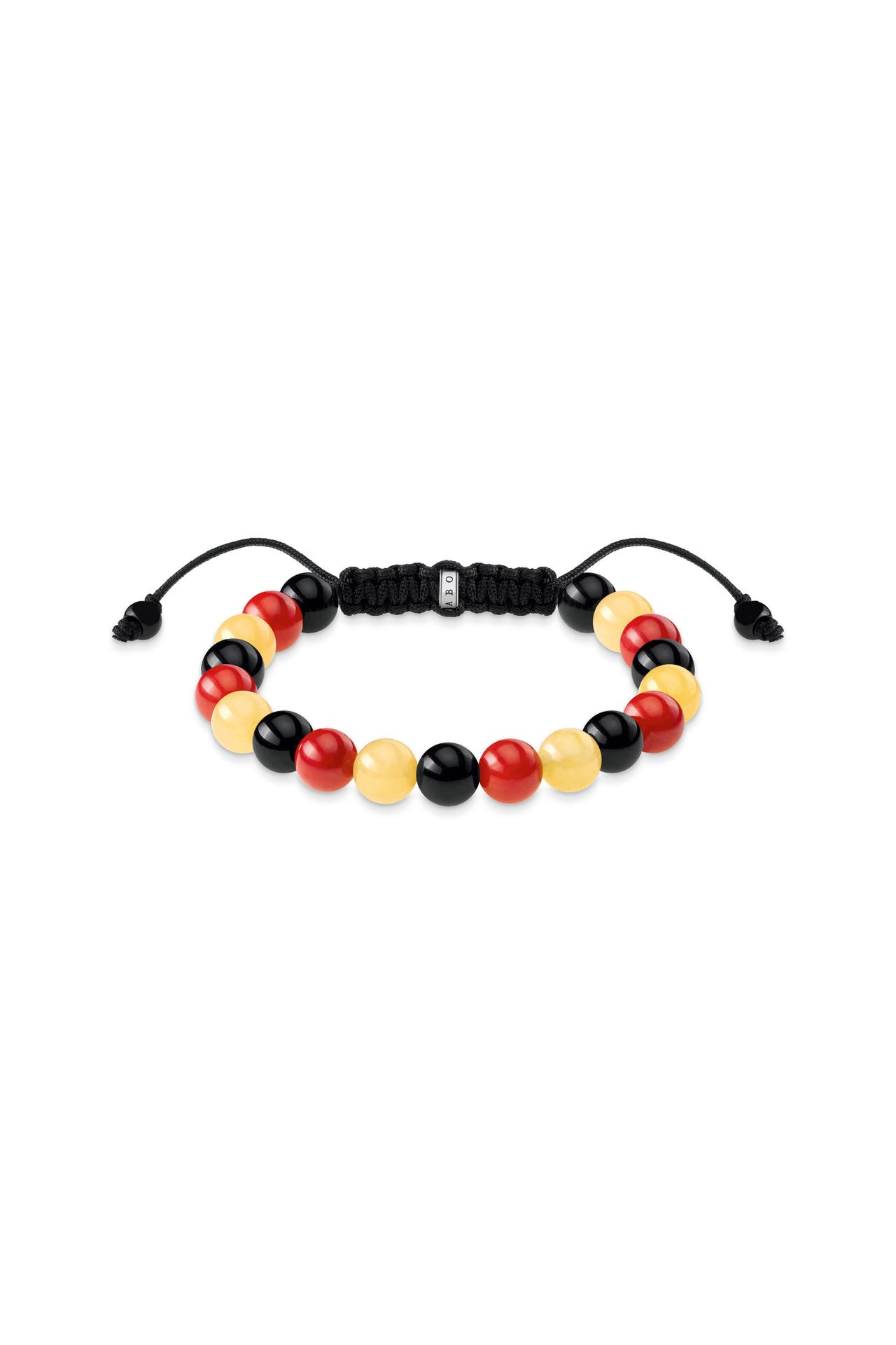 THOMAS SABO Armband 925 Sterlingsilber, geschwärzt, Nylon gelb,rot,schwarz,silberfarben, Bild 1