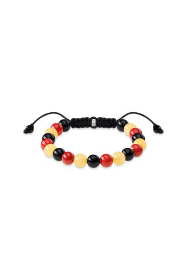 THOMAS SABO - Armband 925 Sterlingsilber, geschwärzt, Nylon gelb,rot,schwarz,silberfarben