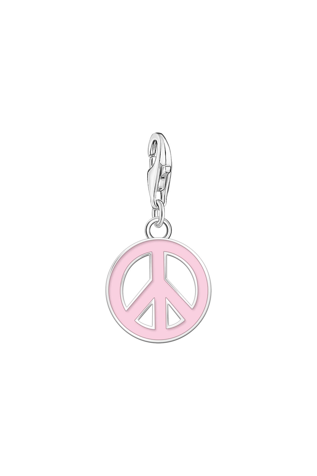 THOMAS SABO Charm-Anhänger Peace-Zeichen in Pink Silber Recyceltes 925 Silber, Kaltemail, Bild 1