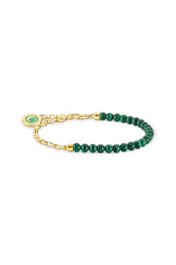 THOMAS SABO Armband 925 Sterlingsilber, 750 Gelbgold Vergoldung, Kaltemail gold-grün
