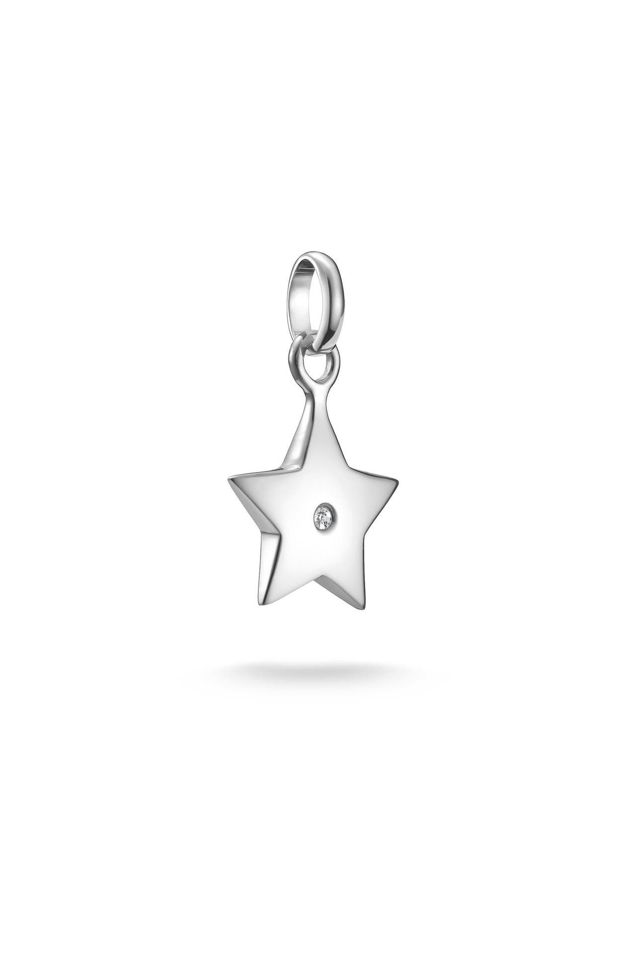 THOMAS SABO Charm-Anhänger Stern mit weißem Stein Connect Silber Recyceltes 925 Silber, Bild 1
