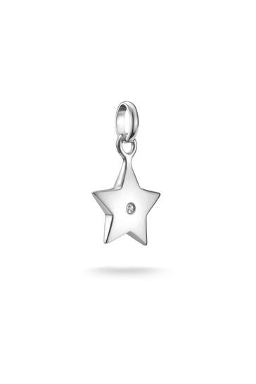 THOMAS SABO Charm-Anhänger Stern mit weißem Stein Connect Silber Recyceltes 925 Silber