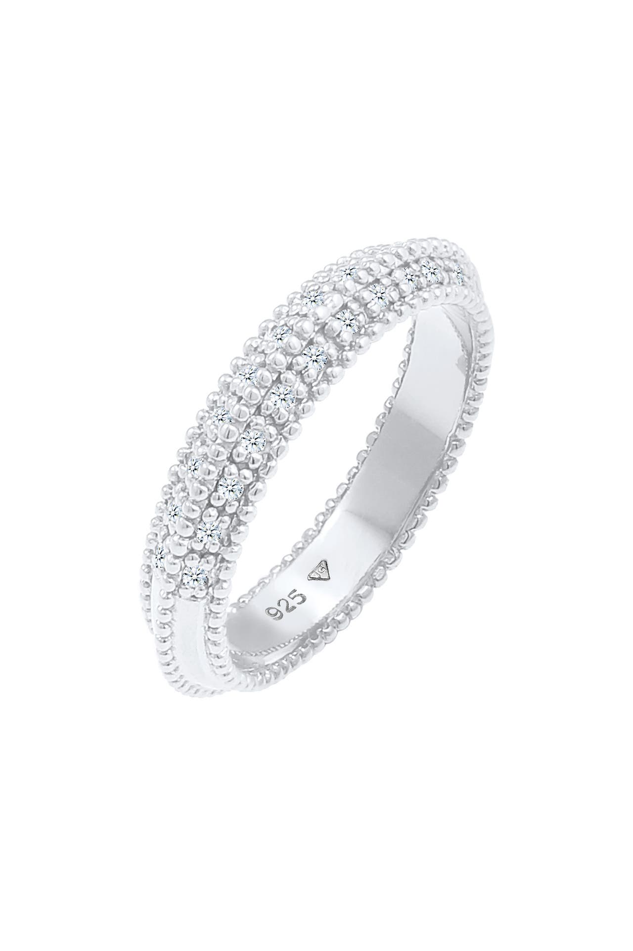 ELLI DIAMONDS Ring Diamant (0.12 ct.) Kugeln Bandring 925er silber Silber, Bild 1