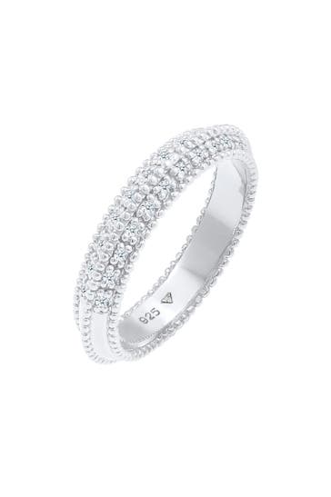 ELLI DIAMONDS Ring Diamant (0.12 ct.) Kugeln Bandring 925er silber Silber