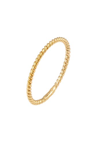 ELLI PREMIUM Ring Basic Gedreht Minimal Look 375 Gelbgold