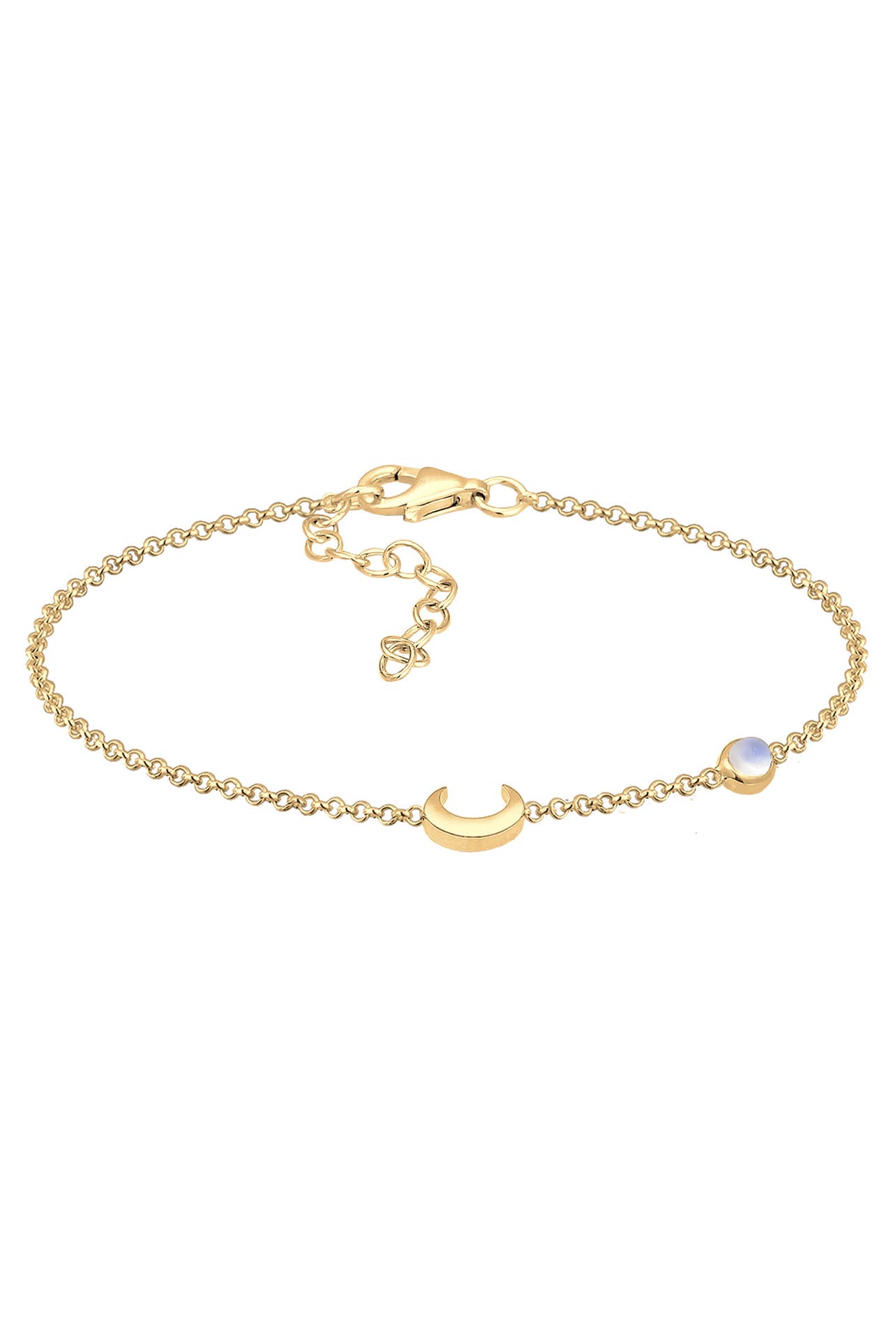 ELLI Armband Halbmond und Mondstein 925 Silber vergoldet Gold, Bild 1