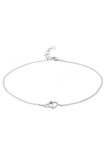 ELLI Fusskettchen Herz ewige Liebe 925 Sterling Silber Silber