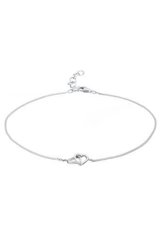 ELLI Fusskettchen Herz ewige Liebe 925 Sterling Silber Silber