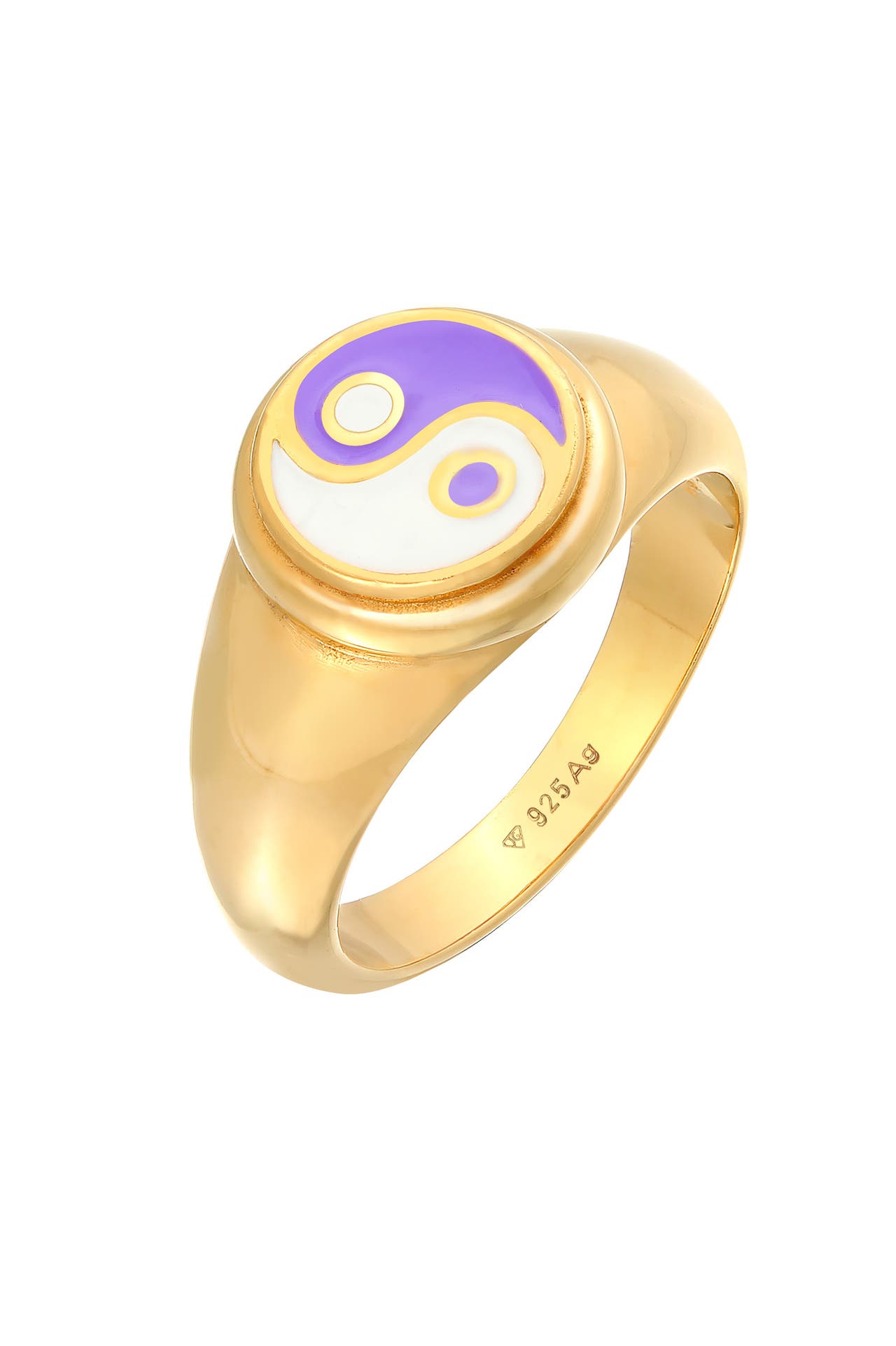 ELLI Ring Siegelring Symbol Yin & Yang 925 Silber, Bild 1