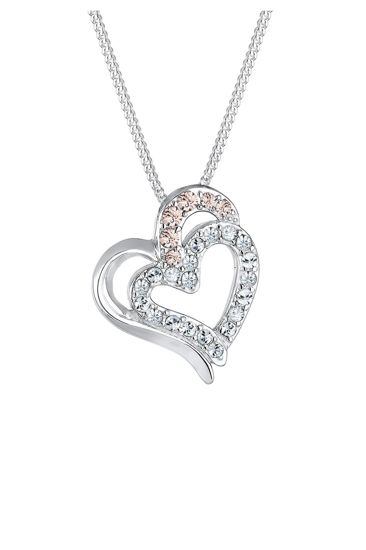 ELLI Kette Herz Weiß 925 Sterling Silber, mit Kristallen von Swarovski® Silber, Bild 1