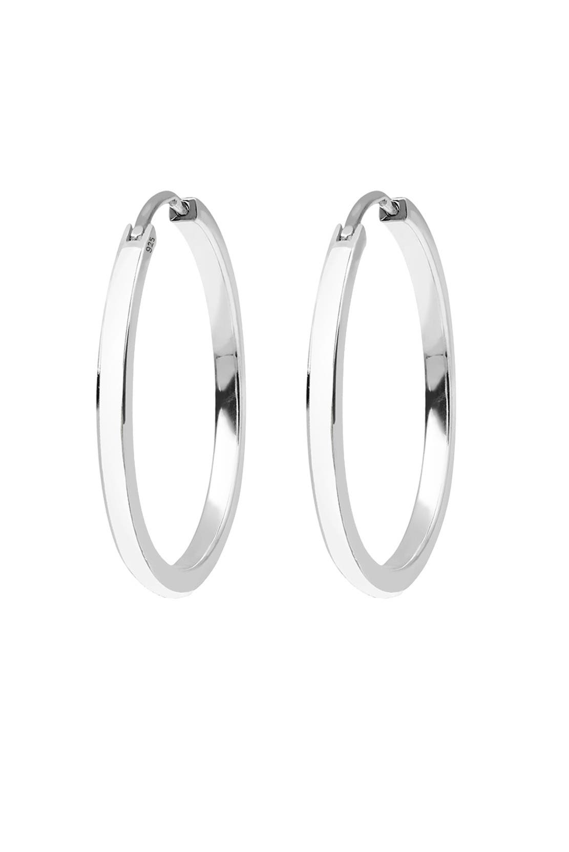 ELLI Ohrringe Creolen mit funkelnden Emaille Lack 925 Sterling Silber Weiß, Bild 1