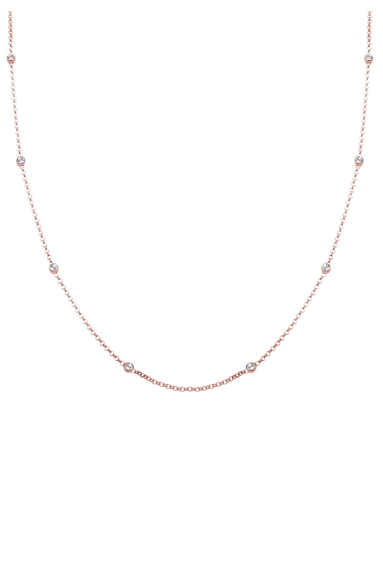 ELLI Kette Solitär Basic Kristalle 925 Silber Rosegold, Bild 1