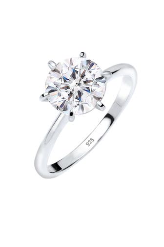 ELLI Ring Verlobungsring Weiß 925 Silber, mit Kristallen von Swarovski® Silber