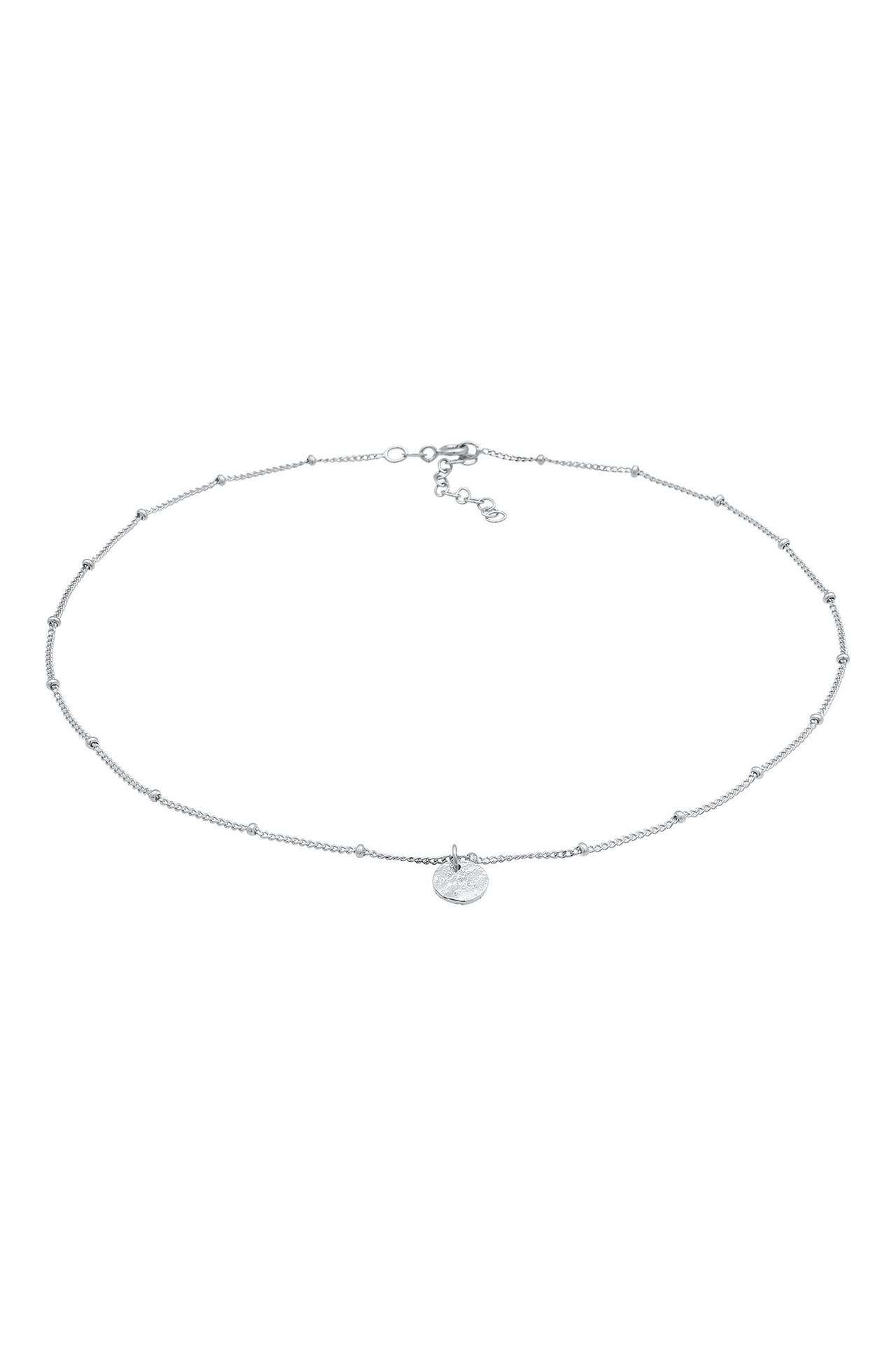 ELLI Kette Choker Kugelkette Disc Plättchen 925 Silber Silber, Bild 1