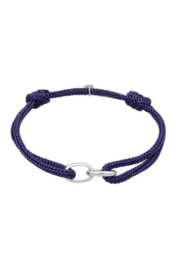 KUZZOI Armband Glieder Oval Nylon 925 Sterling Silber Dunkelblau