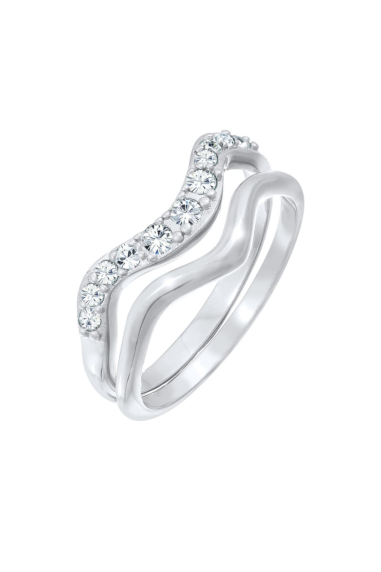 ELLI Ring Stapelringe Swing (2-tlg.) 925 Silber, mit Kristallen von Swarovski® Silber, Bild 1