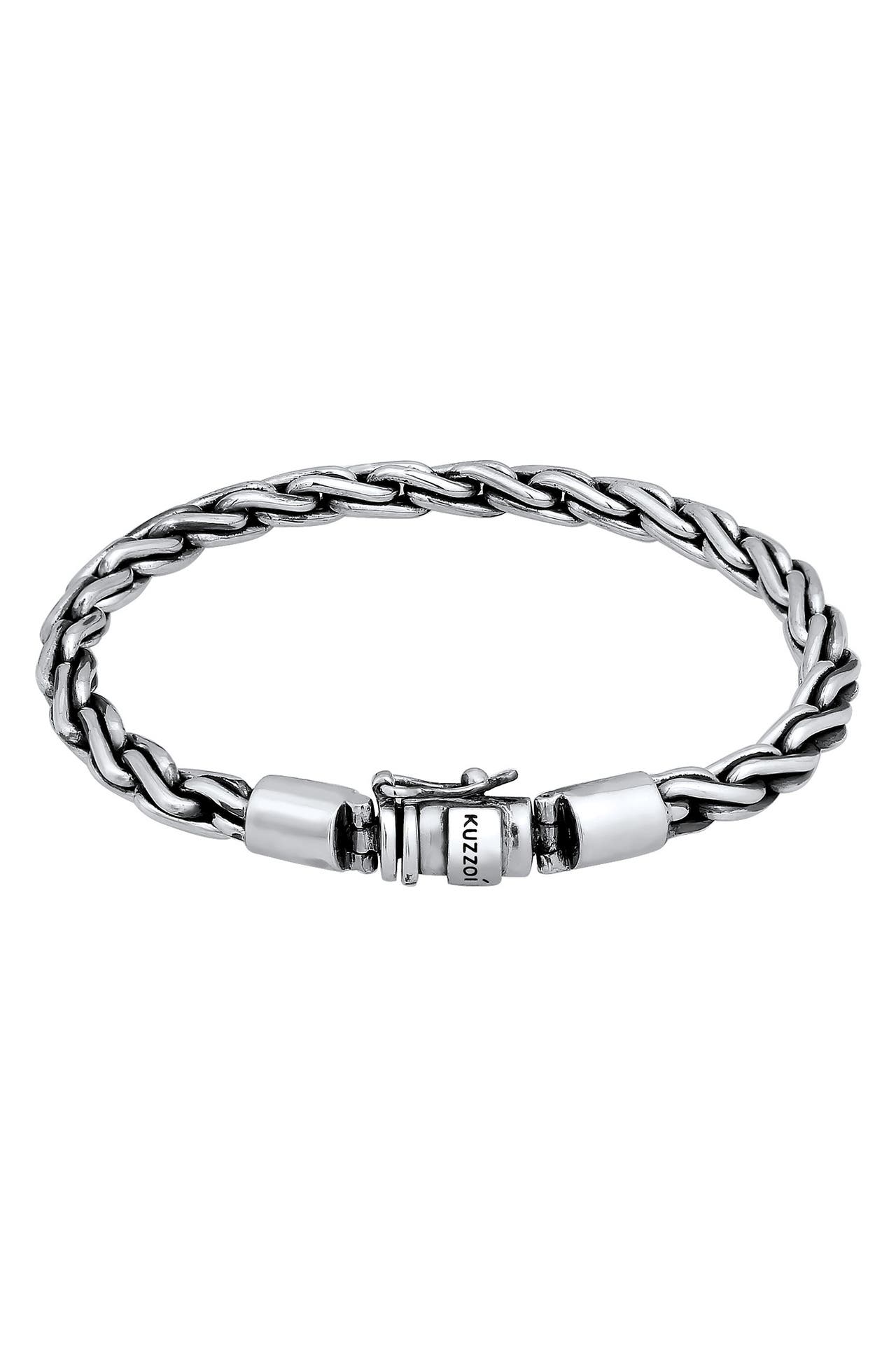 KUZZOI Armband Herren Kordel Kastenverschluss Unisex 925er Silber Silber, Bild 1