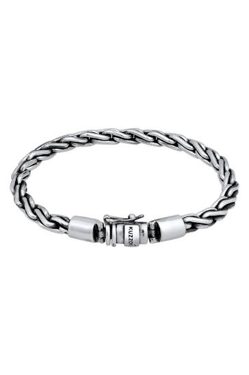 KUZZOI Armband Herren Kordel Kastenverschluss Unisex 925er Silber Silber