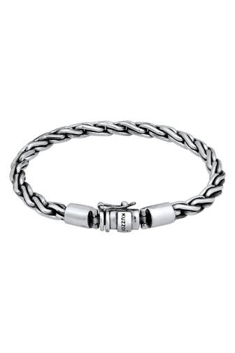 KUZZOI Armband Herren Kordel Kastenverschluss Unisex 925er Silber Silber