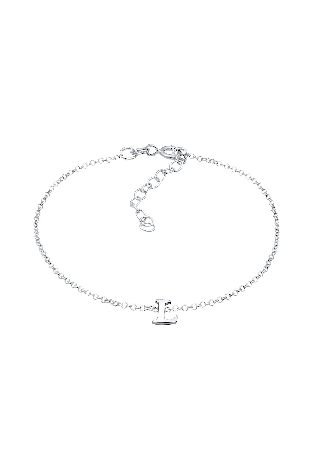 ELLI Armband Buchstaben Initialen Anhänger L 925 Silber Silber, Bild 1