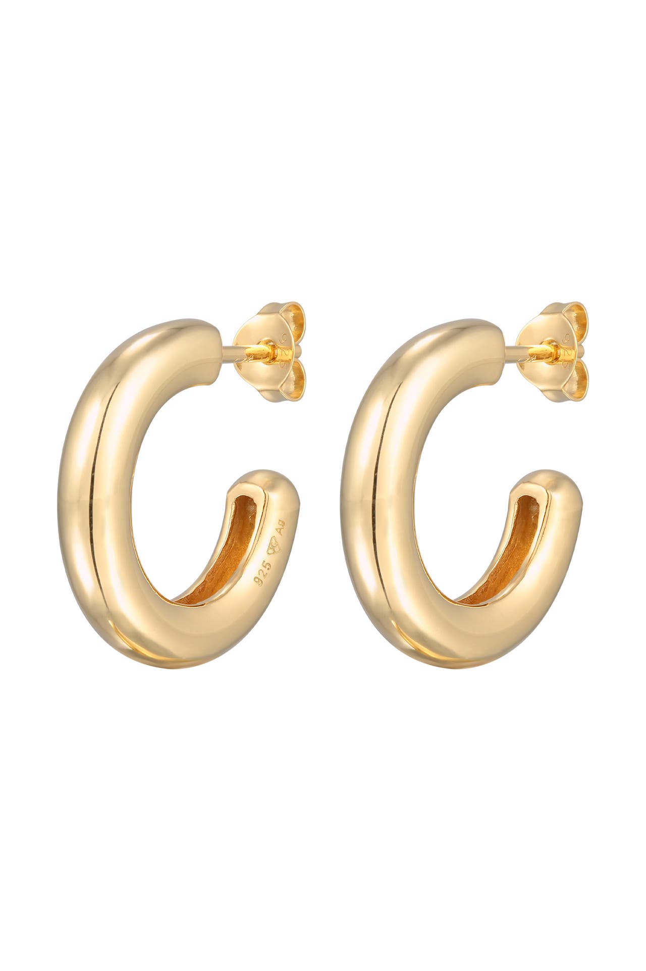 ELLI Ohrringe Creolen Stecker Basic Klassik 925 Silber Gold, Bild 1