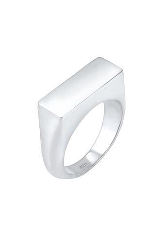 ELLI Ring Siegelring Glanz Schlicht Trend 925 Silber Silber