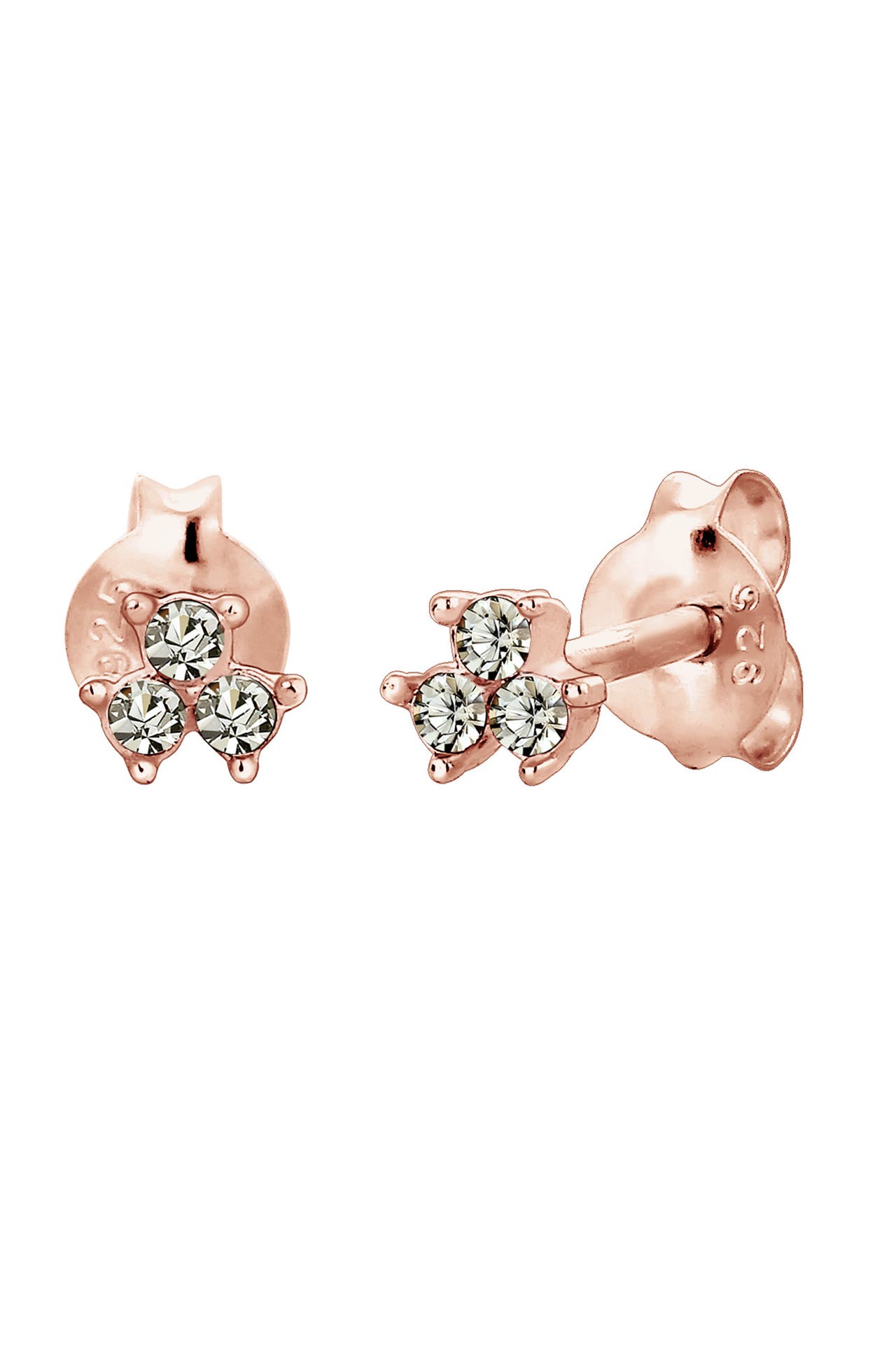 ELLI Ohrringe Geo Trio Fein Kristalle 925 Silber Rosegold, Bild 1
