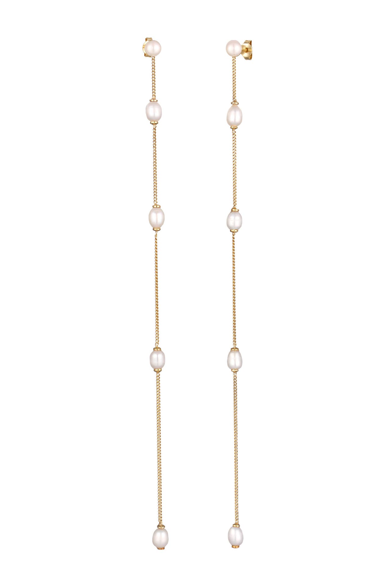 ELLI PREMIUM Ohrringe Ohrstecker Süßwasserzuchtperlen Weiß 925 Sterling Silber Gold, Bild 1