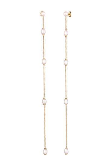 ELLI PREMIUM Ohrringe Ohrstecker Süßwasserzuchtperlen Weiß 925 Sterling Silber Gold