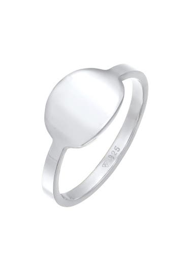 ELLI Ring Siegelring Basic Trend Oval 925 Silber Silber