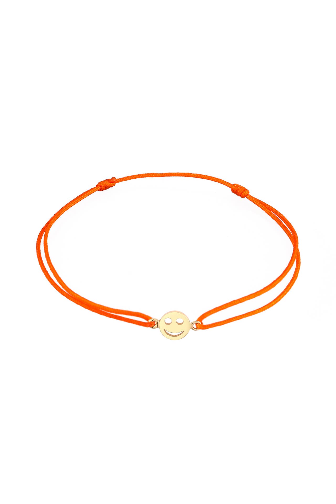 ELLI Armband mit Smile Face Textil 925 Silber vergoldet Orange, Bild 1