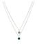Kette Layer Glas Kristalle Grün 925 Sterling Silber Silber