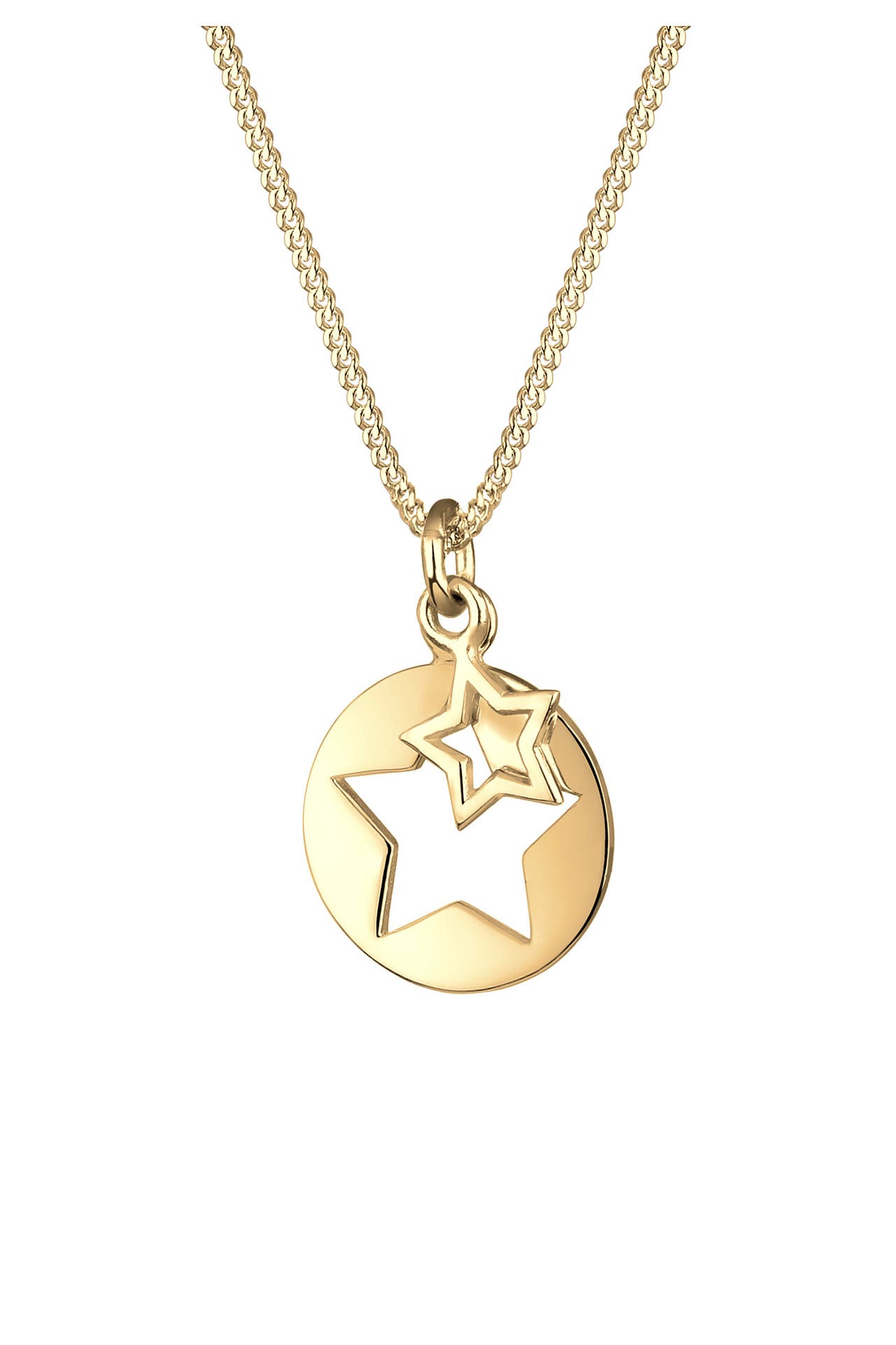 ELLI Kette Stern Plättchen 925 Sterling Silber Gold, Bild 1