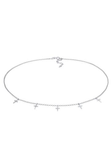 ELLI Kette Choker Kreuz Glaube Religion Talisman 925 Silber Silber